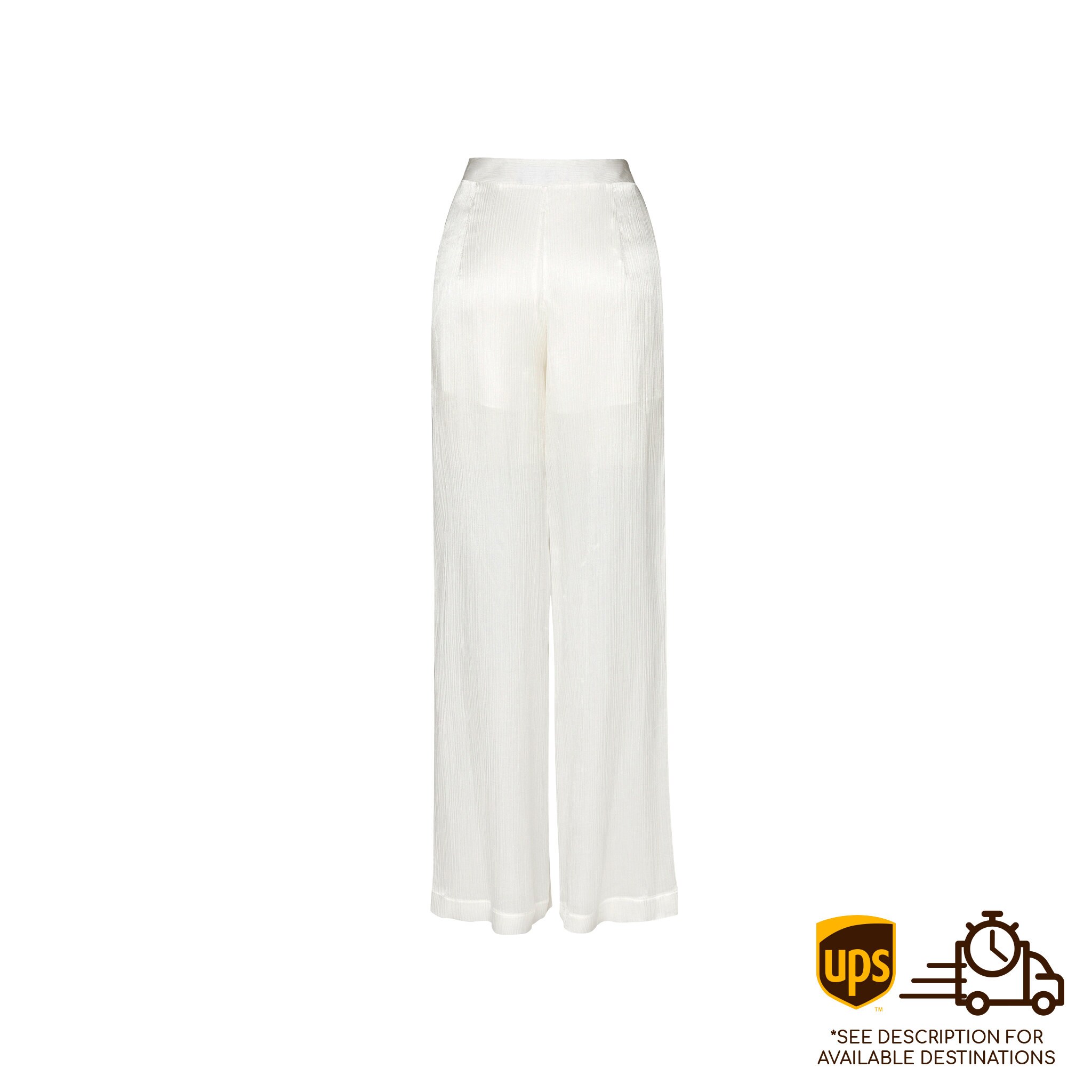 White Silk Wide Leg Womens Palazzo Pants Elegant Straight - Etsy