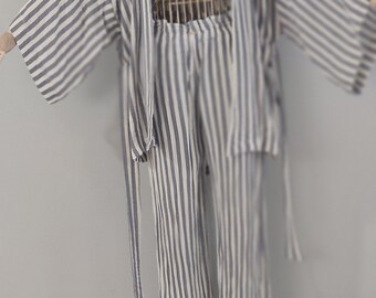 muslin kimono and trouser suit