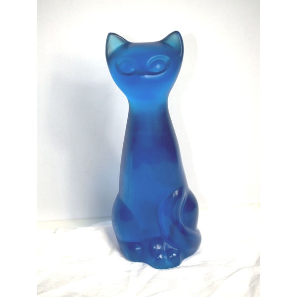 Saldi per le vacanze! Incredibilmente raro firmato Sascha Brastoff Mid Century Modern Blue Resin Cat Figure