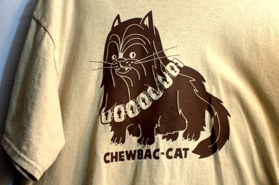 Very Rare Vintage 1970s Cat T Shirt "Chewbac-Cat"