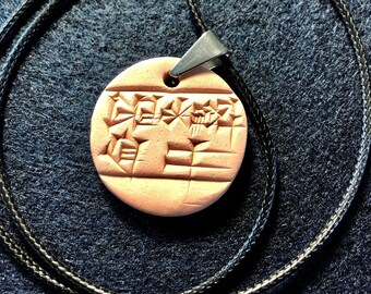 Princess that Makes Heaven Tremble and Earth Shake: Raw Ceramic Sumerian Pendant, Ancient Jewelry