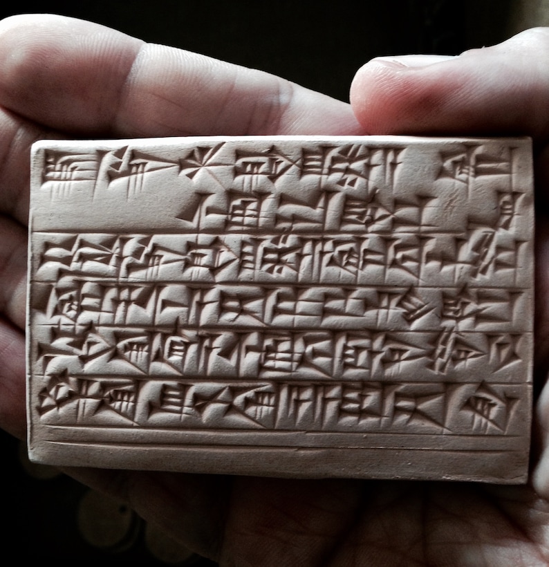 Ancient Decor Sumerian Cuneiform Landscape Clay Tablet The Shameless Drunk Bar Decor