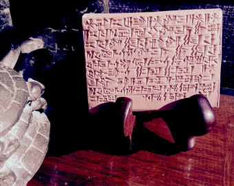 The Turtle's Origin Story: Expertly Handcrafted Ancient Sumerian Cuneiform Ritual on a Clay Tablet