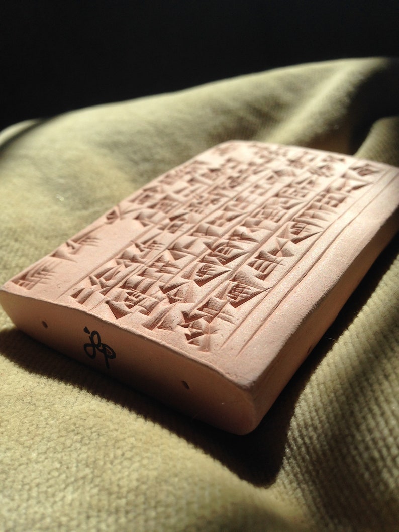 Ancient Decor Sumerian Cuneiform Landscape Clay Tablet The Shameless Drunk Bar Decor