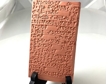The Dedication of an Axe to Nergal: Expertly Handmade Replica Cuneiform Clay Tablet