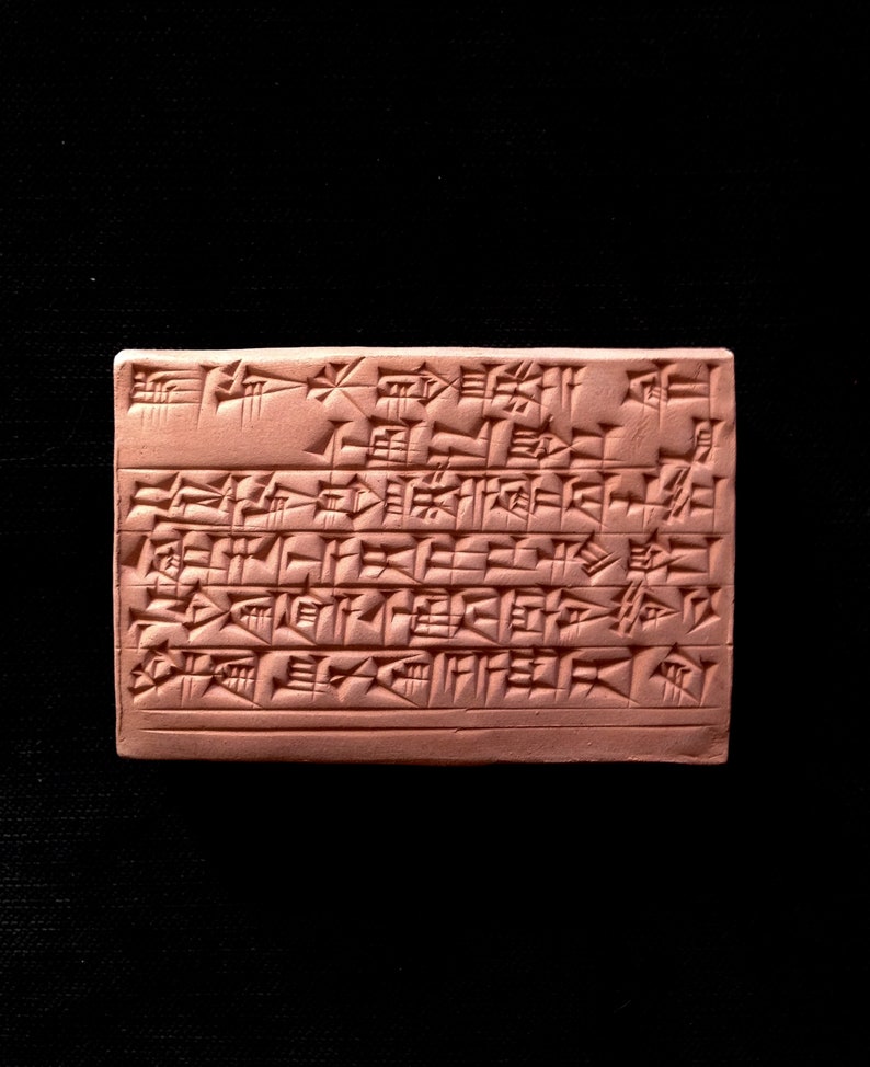 Ancient Decor Sumerian Cuneiform Landscape Clay Tablet The Shameless Drunk Bar Decor