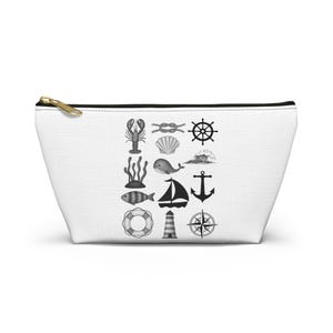 Nautical Accessory Pouch, Coastal Storage Bag, Beach Makeup Case, Ocean-Themed Organizer, Travel Toiletry Clutch