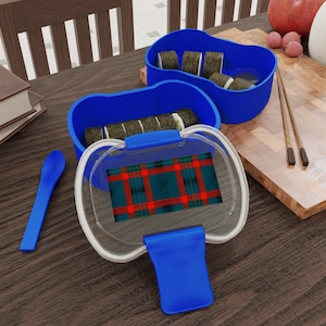 Stylish Two-Tier Plaid Bento Box, Lunch Box, Meal Prep Container, Eco-Friendly Food Storage, Perfect for Work & School