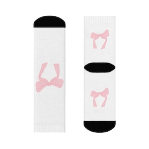 Calcetines con lazo rosa para niñas, calcetines de moda, regalo para bailarinas, cómodos y divertidos para usar a diario.