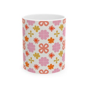 Floral Print Ceramic Mug, Fun Coffee Cup, Cute Tea Mug, Gift for Flower Lovers, Spring Kitchen Decor, 11oz or 15oz