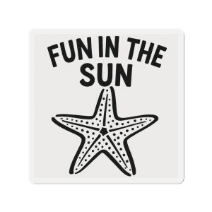 Fun in the Sun gestanzte Magnete, Sommer-Dekor, Strand-Haus Geschenk, Küsten-Vibes, niedlicher Kühlschrankmagnet, Seestern Art