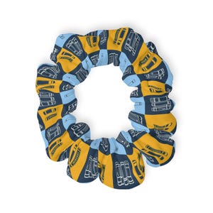 Retro Print Scrunchie: Colorful Polyester Hair Tie