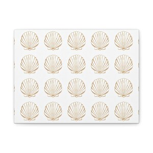Impresión artística en lienzo de conchas marinas, decoración costera para el hogar, arte mural con temática de playa, pintura con estampado de conchas, decoración náutica para sala de estar