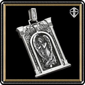 Engel Anhänger Mittelalter Erzengel Engel Anhänger 925 Sterling Silber Massiver Mittelalter Anhänger