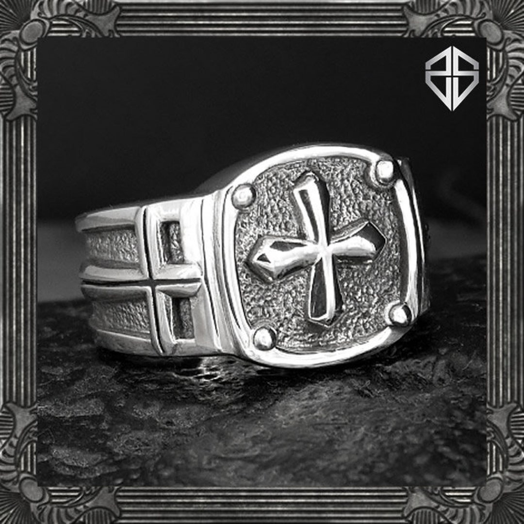 Knights Templar Masonic Triple Cross Medieval Ring Sterling - Etsy