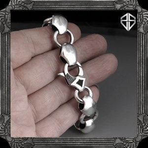 Anchor Chain Bracelet Men&#39;s Biker Heavy Solid Sterling Silver 3 OUNCES!
