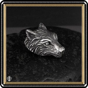 Concho de lobo de plata de ley, Conector de cadena para cartera de motorista, Suministro para artesanía de cuero