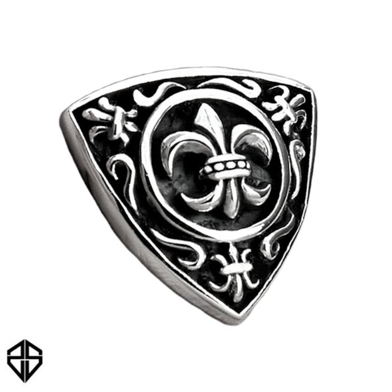 Medieval Multiple Fleur De Lis Sterling Silver Concho Leather Crafting Supply