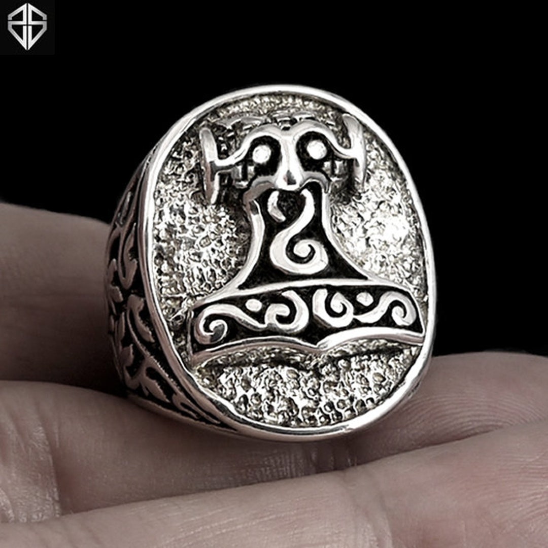 Viking Norse Thors Hammer Ring Handcrafted in Solid 925 - Etsy