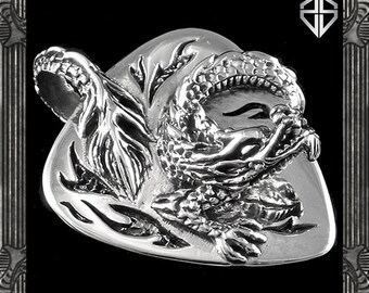 Celtic Dragon Shield Pendant SOLID 925 Sterling Silver