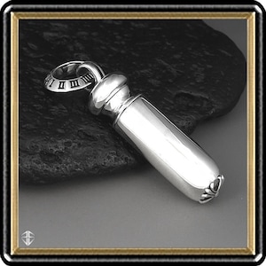 Heavy Pill Box, Poison Container Pendant 925 Sterling Silver