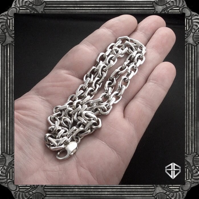 Classic Anchor Link Biker Necklace Neck 