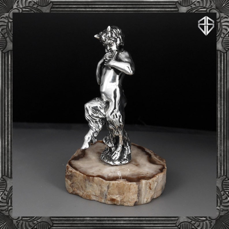 Sterling Silver Greek God of Nature Pan Playing the Flute Etsy