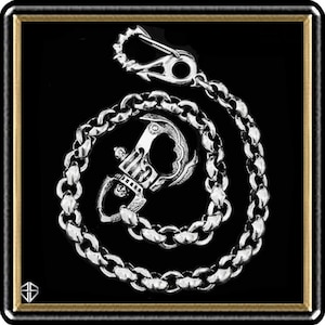 Wallet Chain Biker Sterling Silver Double Clip Anchor Link Wallet Chain Jewelry Making Supply EDC