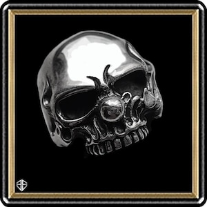 Skull Clown Ring In Solid 925 Sterling Silver Biker 13 Spade Skull 22+ GRAM!