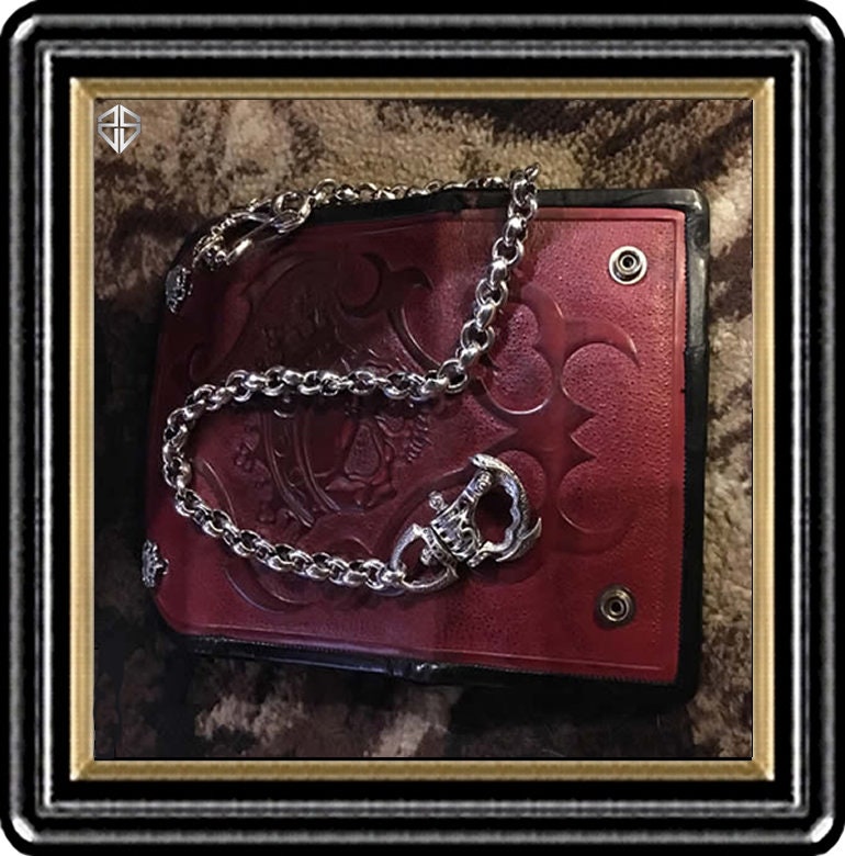 Sterling Silver Biker Wallet Chain: Double Clip Anchor Link