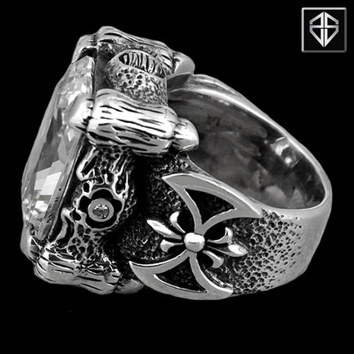 Viking Norse Double Axe Claw shops Ring Custom 925 Sterling Silver