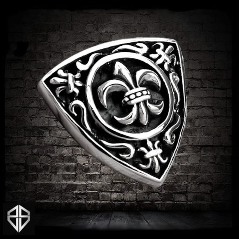 Medieval Multiple Fleur De Lis Sterling Silver Concho Leather Crafting Supply