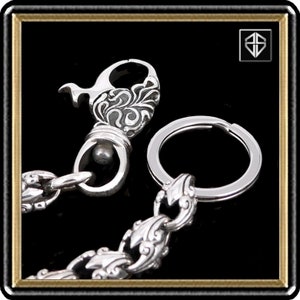 Brieftasche Kette Fleur De Lis Link Sterling Silber Brieftasche Kette Biker Design Schmuckherstellung Versorgung EDC