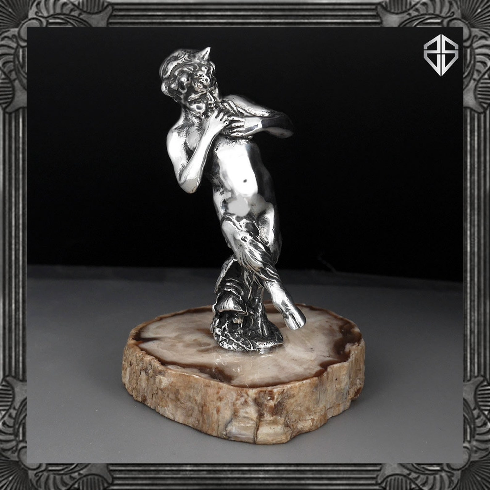 Sterling Silver Greek God of Nature Pan Playing the Flute Etsy