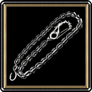 Cadena de billetera de plata esterlina con eslabones de vértebra de serpiente gruesos, cadena de billetera, joyería pesada para motociclistas EDC de 7 onzas