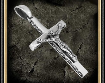 Sterling Silber Kruzifix Anhänger: High Detail religiöser Schmuck