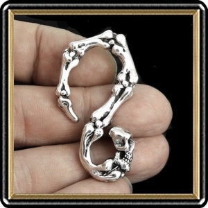 Schädel Haken Massiv 925 Sterling Silber Biker Schlüsselbund Gürtel Haken Brieftasche Kette Stecker EDC Schmuck machen Versorgung LAST ONE!