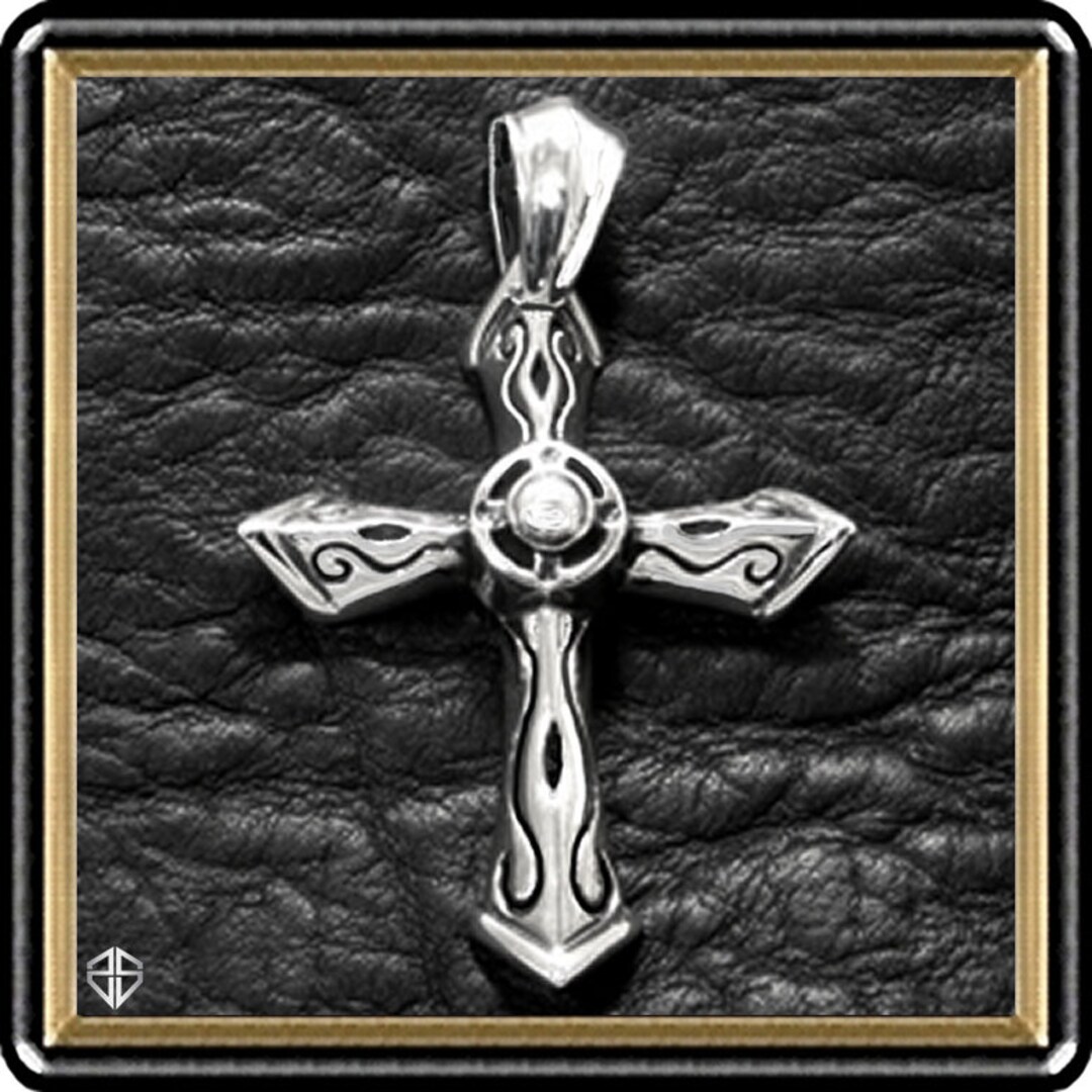 Tribal Cross Pendant Sterling Silver Heavy Tribal Cross Pendant ...