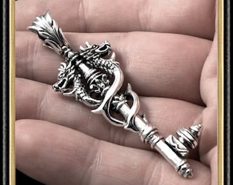 Wikinger Doppeldrache Schlüssel Anhänger: 925 Sterling Silber Nordischen Asatru