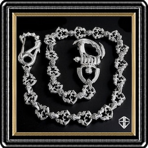 Wallet Chain Biker Sterling Silver Medieval Knights Helm Link Wallet Chain Jewelry Making Supply EDC