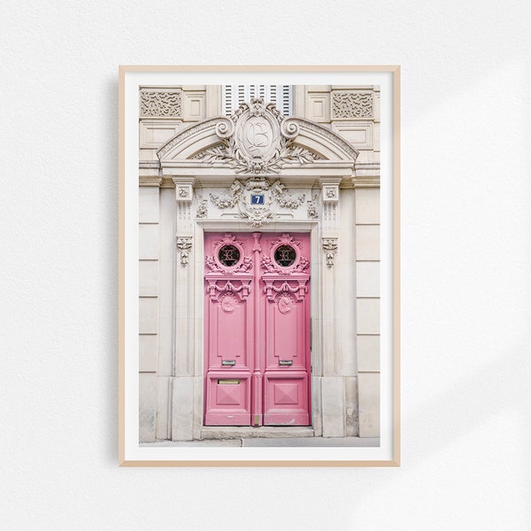 Pink Doors Photograph, Light Pink Wall Art, Pink Decor, Large Wall Art, Paris Photograph, Pink door in Paris