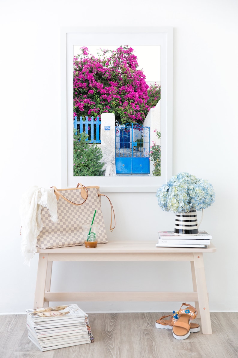 Greek Garden Print Garden Wall Art Greece Garden Etsy