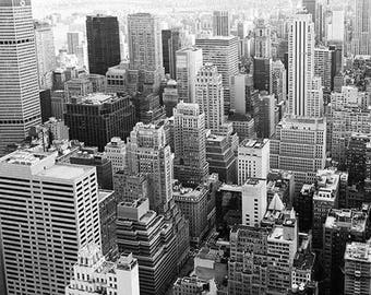 New York Black And White Print, New York Skyline Print, Manhattan Photography, Manhattan Wall Art, Manhattan Photo Print