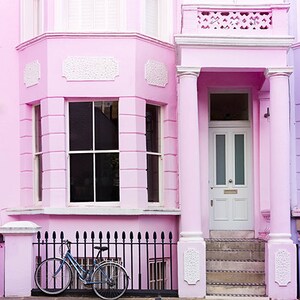 London Pink House Wall Art, Romantic London Photography, Luxury London House Photos, London Home Photography, London Style Photo Prints