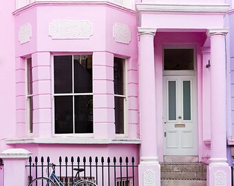 London Pink House Wall Art, Romantic London Photography, Luxury London House Photos, London Home Photography, London Style Photo Prints