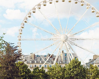 Paris Ferris Wheel Photo, French Fairground Photography, Pictures Of Paris, French Lifestyle Photo Print, Paris Street Photography