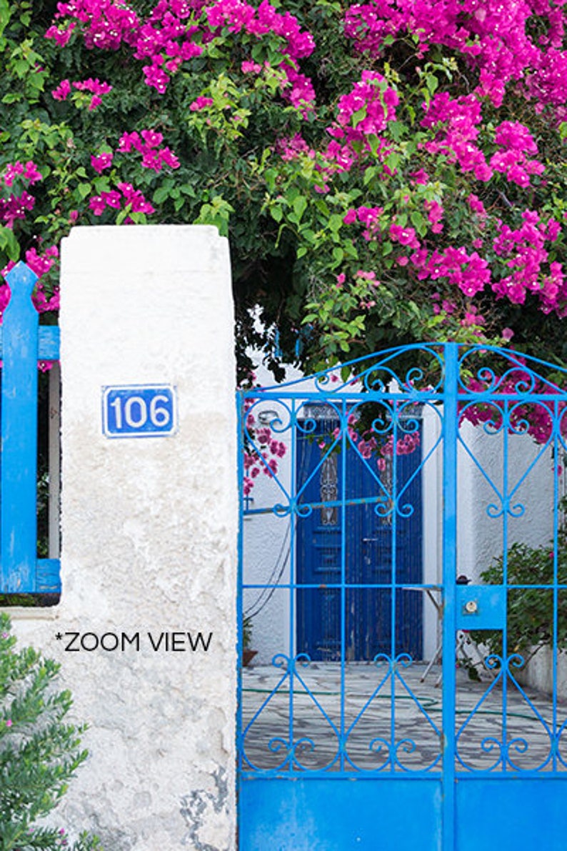 Greek Garden Print Garden Wall Art Greece Garden Etsy