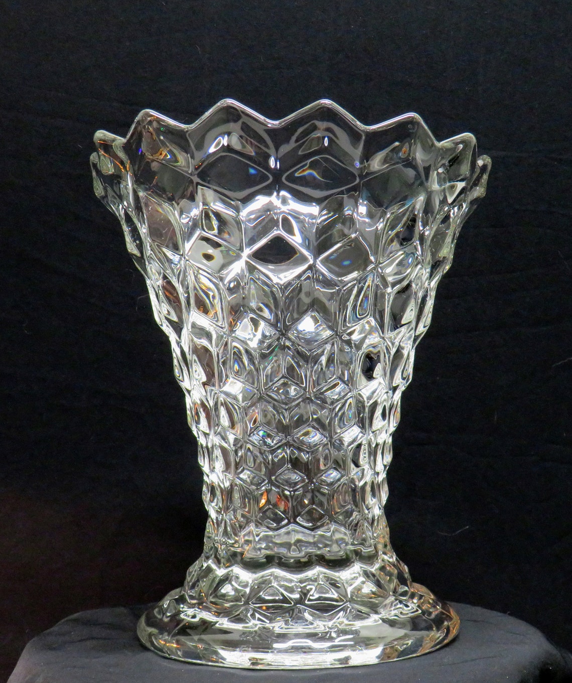 Fostoria American Flared Swung VaseHarder to Find Piece in Etsy