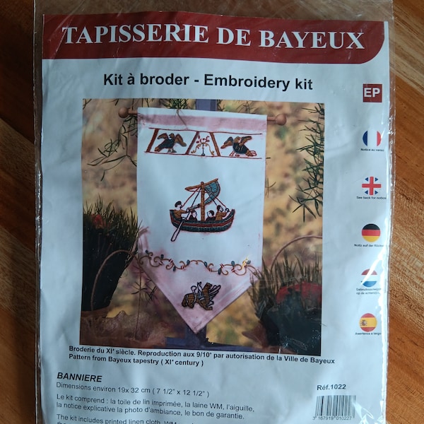 Kit à broder - Bannière - Tapisserie de Bayeux 19 x 32 cm