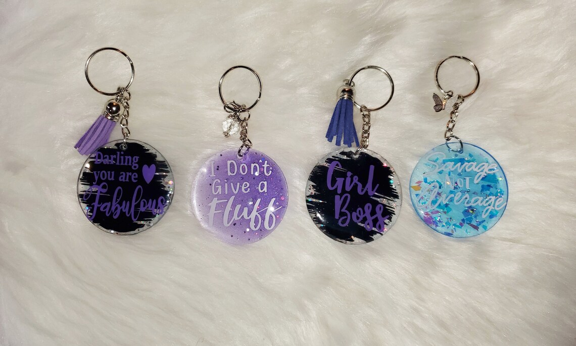 Epoxy Keychain Fun Unique Gift Etsy